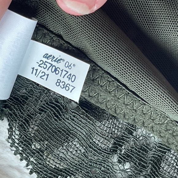 AERIE NWT REAL HAPPY WIRELESS LIGHTLY LINED GREEN LACE BRA - Picture 6 of 9